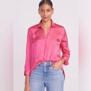 Old Navy Women's Size XXL Pink A Boo Loose Boyfriend Satin Shirt New with Tags